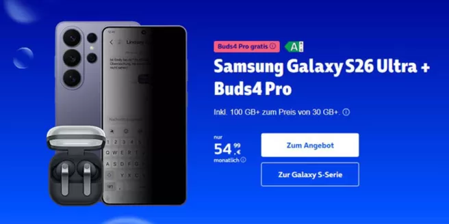 O2 Katalog in Salzgitter | S amsung Galaxy S26 Ultra + Buds4Pro | 2026-04-14T00:00:00.000Z - 2026-04-30T00:00:00.000Z
